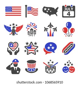 Independence Day Icon Set Stock Vector (Royalty Free) 1068565910 ...