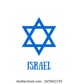 Independence Day icon with star of david. Israel flag icon