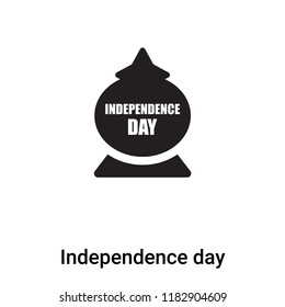 Independence day icon vector isolated on white background, logo concept of Independence day sign on transparent background, filled black symbol