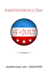 Independence Day Icon. Web icon USA flag. Round icon