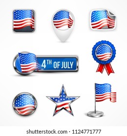 Independence Day icons, for independents day celebration. Vector illustration.