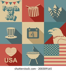 Independence Day icons. Vector set, EPS 8.