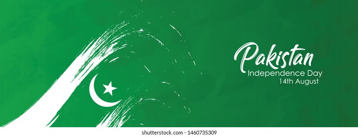 Independence day illustration card ,banner ,poster. happy independence day card. 14 august vector Illustration banner. - Vector. Fourteenth of august Pakistan independence day.