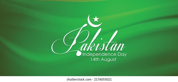 Independence day illustration card ,banner ,poster. happy independence day card. 14 august vector Illustration banner. - Vector. Fourteenth of august Pakistan independence day.