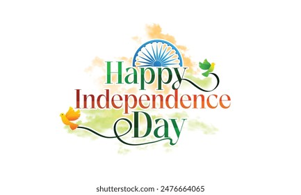 Independence day illustration card ,banner ,poster. happy independence day card. 15 august vector Illustration banner.  Fifteenth of august Indian independence day. Indian monuments with flag.