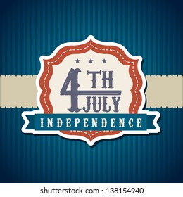 independence day illustration over blue background. vector