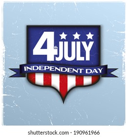 Independence day illustration over blue background. Vector format.