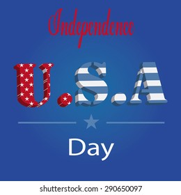 independence day illustration over blue color background