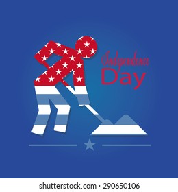 independence day illustration over blue color background