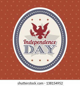 independence day illustration over red background. vector