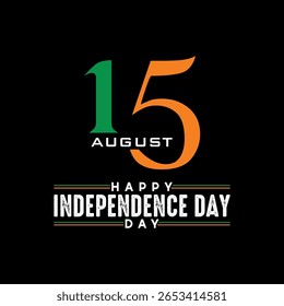 Dia da Independência da Índia 15 agosto ilustração vetorial.