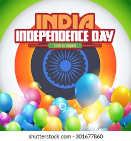 Independence Day of India. 15 August Celebration Card, Background, Badges Vector Template