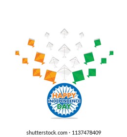 independence day of india, 15th of august greeting design with kite