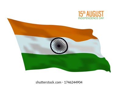 Día de la Independencia de la India 15 de agosto mostrando el estilo de tejido ondeado, ilustración vectorial