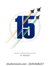Independence Day India 15th August Creative Minimal Vector Greeting