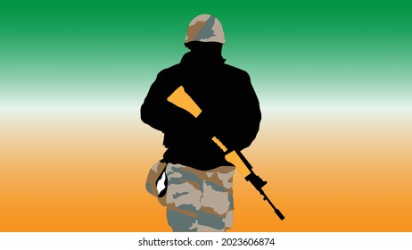 Independence day India 2021 Indian Army Silhouette