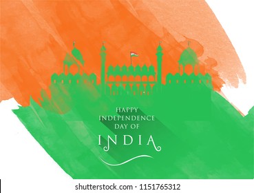 Independence Day Of India Banner, Red Fort Vector