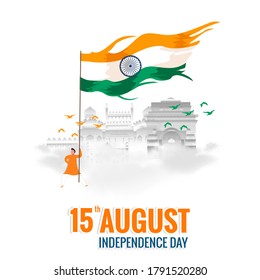 Independence day in India celebration, 15th of August vector design.