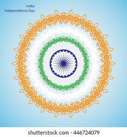 Independence Day of India. Circles of tricolors. Vector illustration.