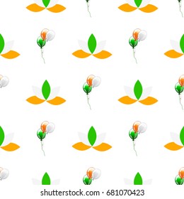 Independence Day India creative vector illustration in national flag seamless pattern colour republic country flag indian holiday. 