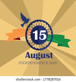 Independence day of India. Flag of India. Chakra Ashoka - Vector