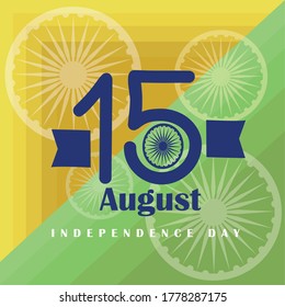Independence day of India. Flag of India. Chakra Ashoka - Vector