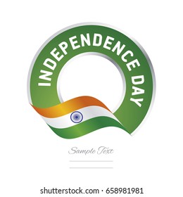 Independence Day India flag color label logo icon