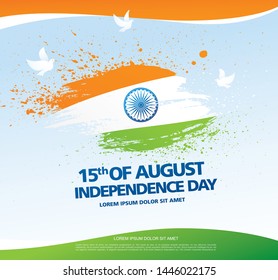 Independence Day of India. Greeting card. Vector illustration