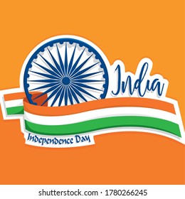 Independence day of India. Greeting card - Vector