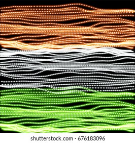 Independence day of India of lines background. Indian flag backdrop vector illustration. Colorful texture in grunge style
