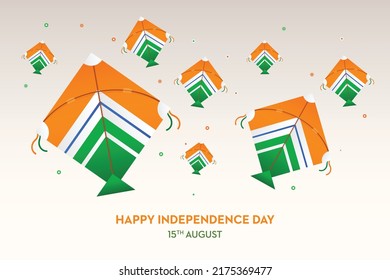 Independence day in India on August 15 trio color kites