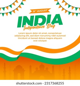 Día de la Independencia de la India. Diseño de plantillas con indicador indio