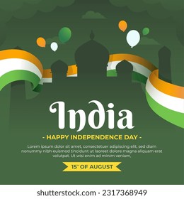 Independence day of India. Template design with indian flag