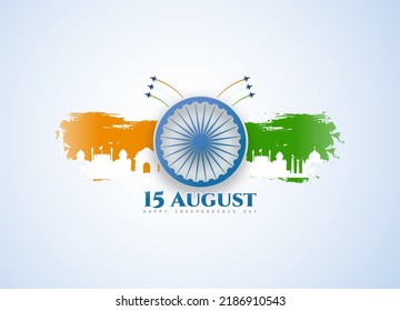 Día de la Independencia Ilustración vectorial de la India con diseño de bandera de pincel