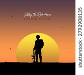 Independence Day India Vector with Indian Army Soldier