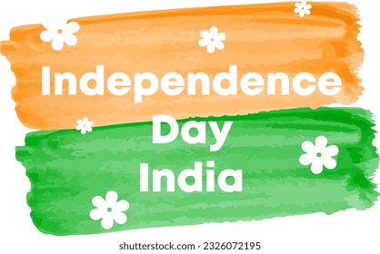 Independence day india with watercolor brush stroke background. Template design for poster, banner, card, cover