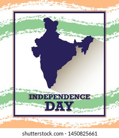 independence day indian label with map
