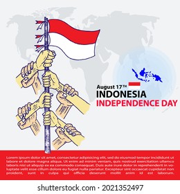  Independence day indonesia, 17 august, poster and banner
