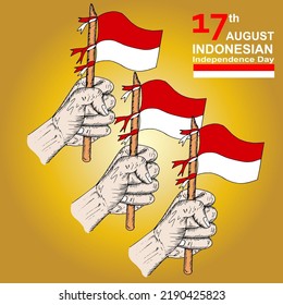 Independence day indonesia, 17 august, poster and banner