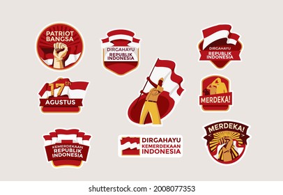 Independence Day Indonesia Sticker vector