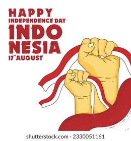 Independence day Indonesia template vector, perfect for office, company, school, social media, advertising, printing and more