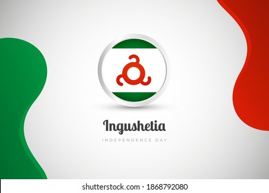 Independence day of Ingushetia country with country flag geometric greeting background