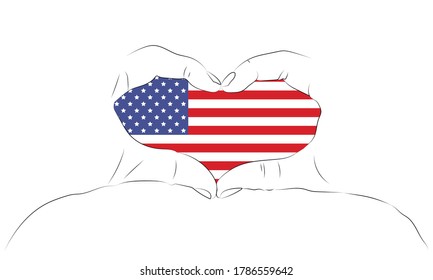 Independence day. Isolated vector illustration. Election day. Usa flag background.
