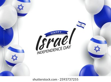 Independence Day of Israel. Background with balloons. Vector Illustration
