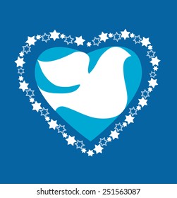 independence day of Israel, david  stars and peace white dove