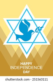 independence day of Israel, david  stars and peace white dove