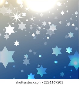 Independence day Israel 
poster happy Israel independence day. 3d flag. Vector illustration design. Star of David form, garland with the flag of Israel fireworks