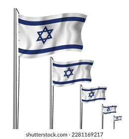 Independence day Israel 
poster happy Israel independence day. 3d flag. Vector illustration design. Star of David form, garland with the flag of Israel fireworks