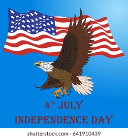 Independence Day, July 4, eagle. Background. Vector illustration