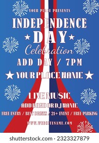 Independence day July 4 party flyer poster social media post design